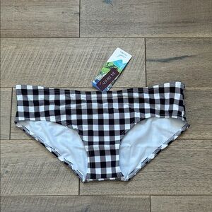Adore Me Vivien Plaid Black Hipster Bathing Suit Bottoms Size: S